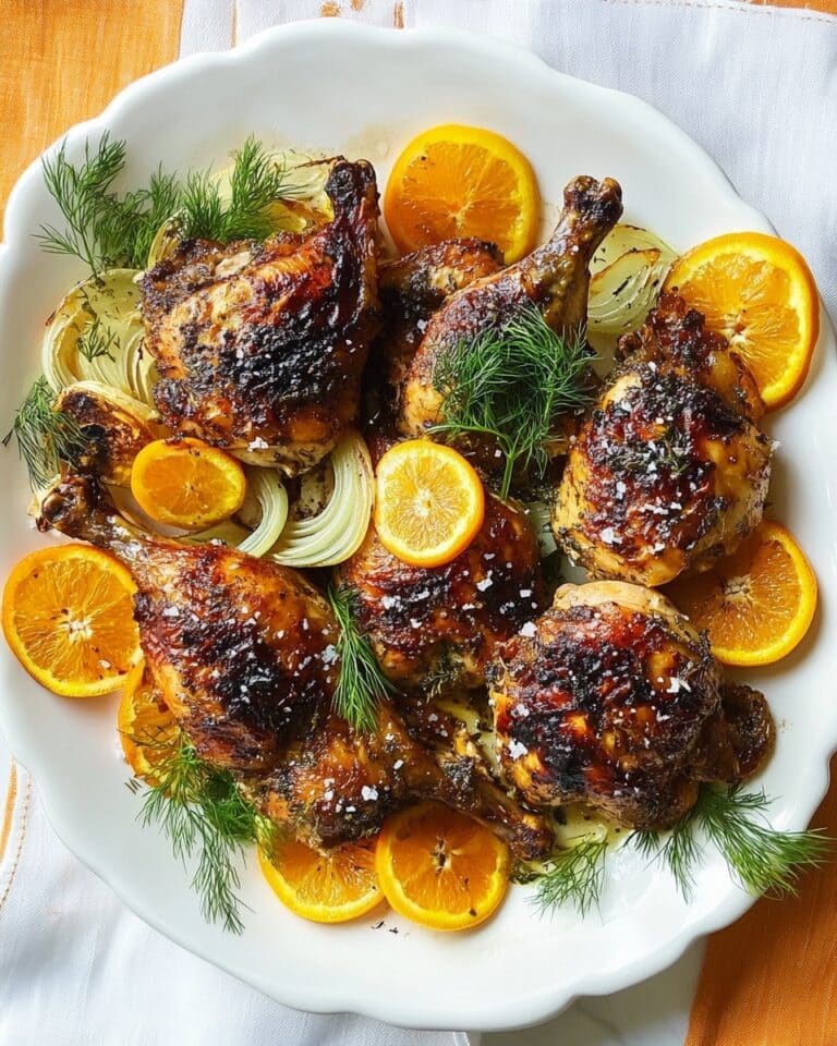 Orange Chicken Roast with Fennel and Shallots Recipe