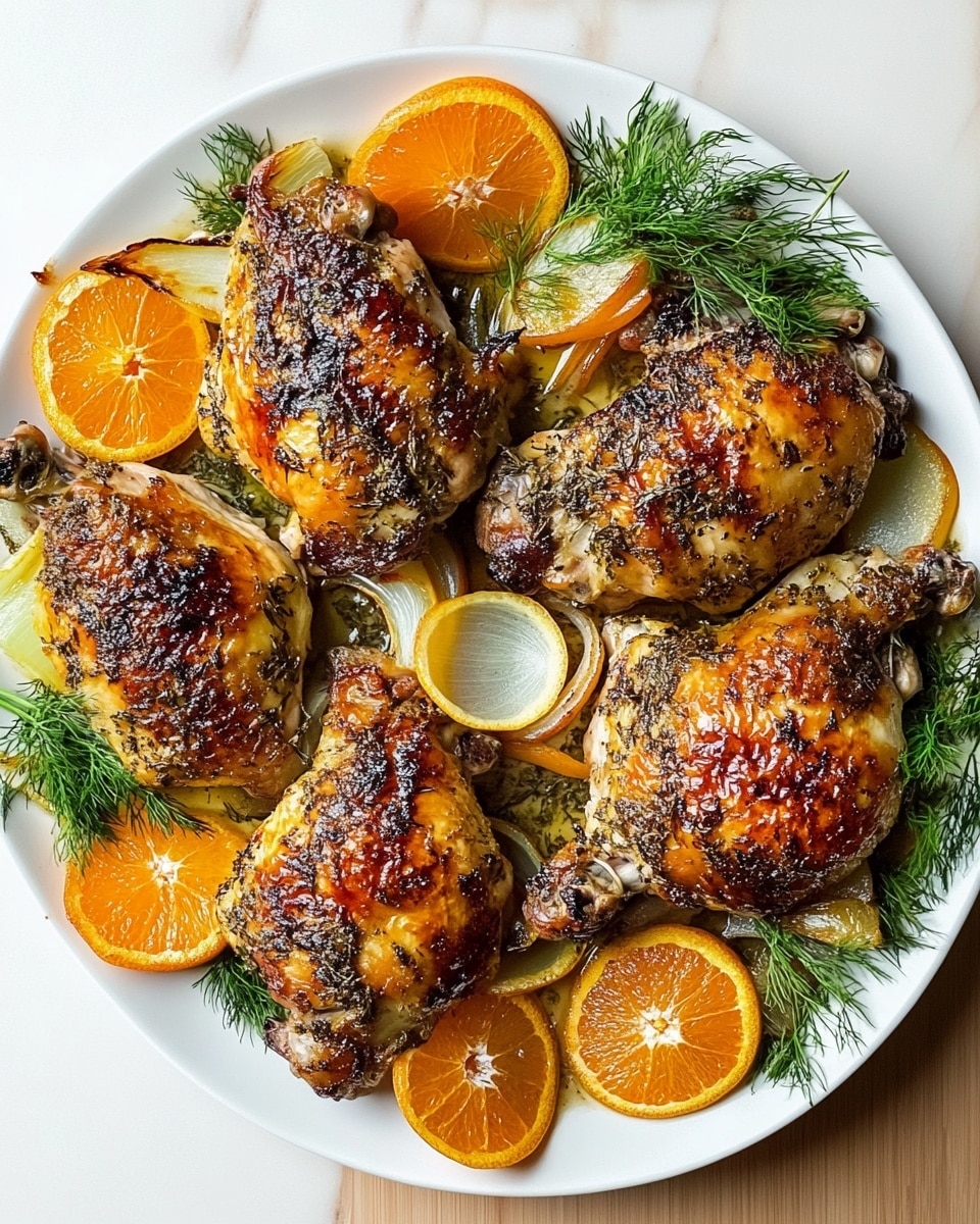 Orange Chicken Roast with Fennel and Shallots Recipe - Recipe Image