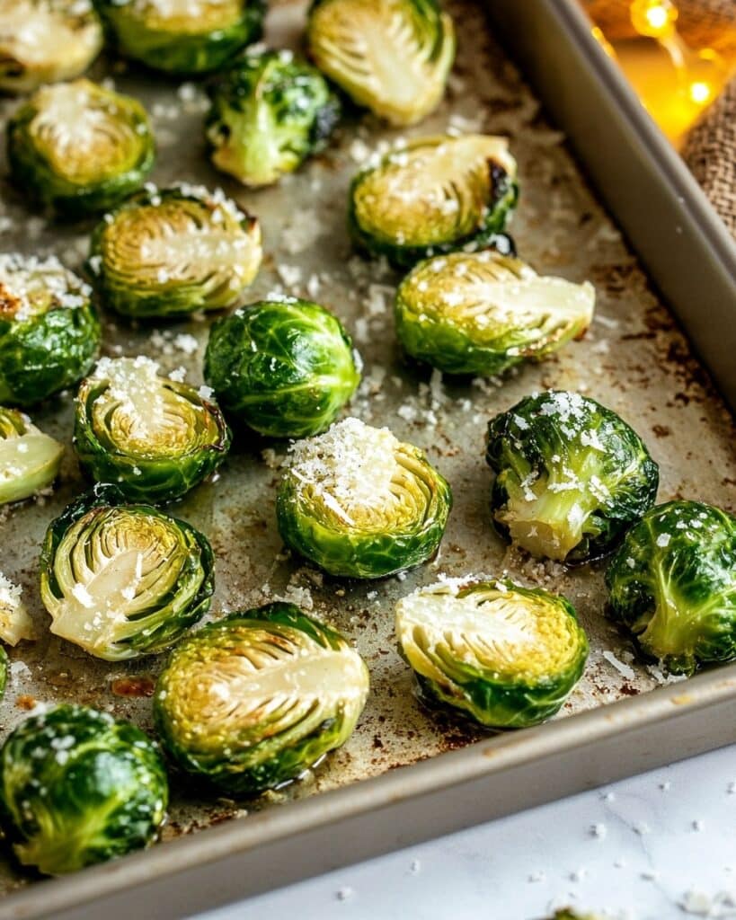 Garlic Parmesan Roasted Brussels Sprouts Recipe