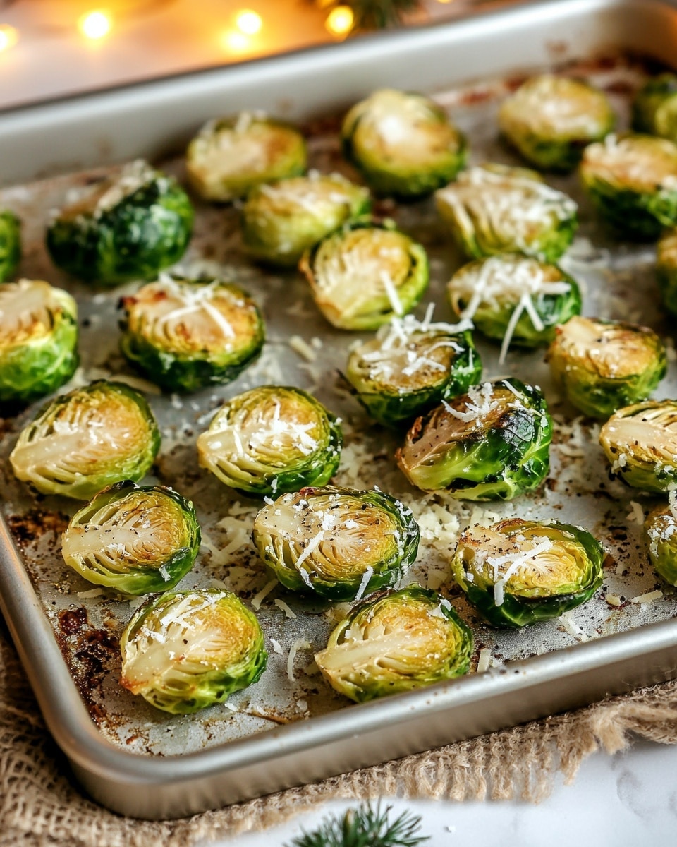 Garlic Parmesan Roasted Brussels Sprouts Recipe - Recipe Image