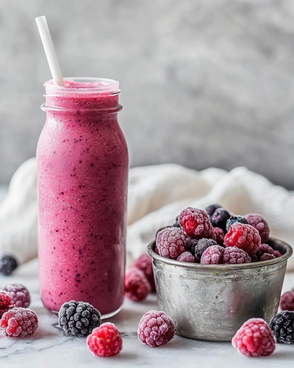 Creamy Triple Berry Smoothie Recipe - Recipe Image