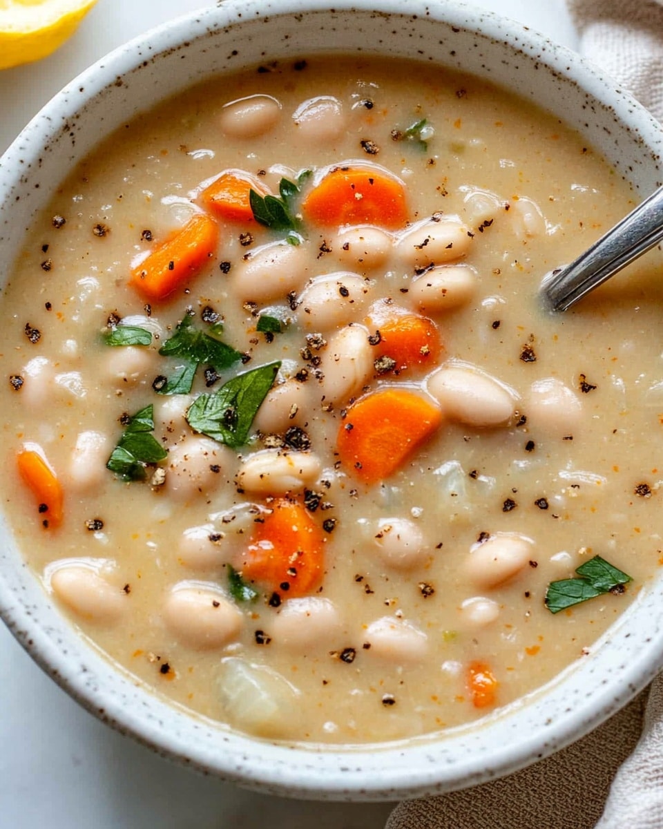 Greek White Bean Soup with Garlic and Lemon Recipe - Recipe Image