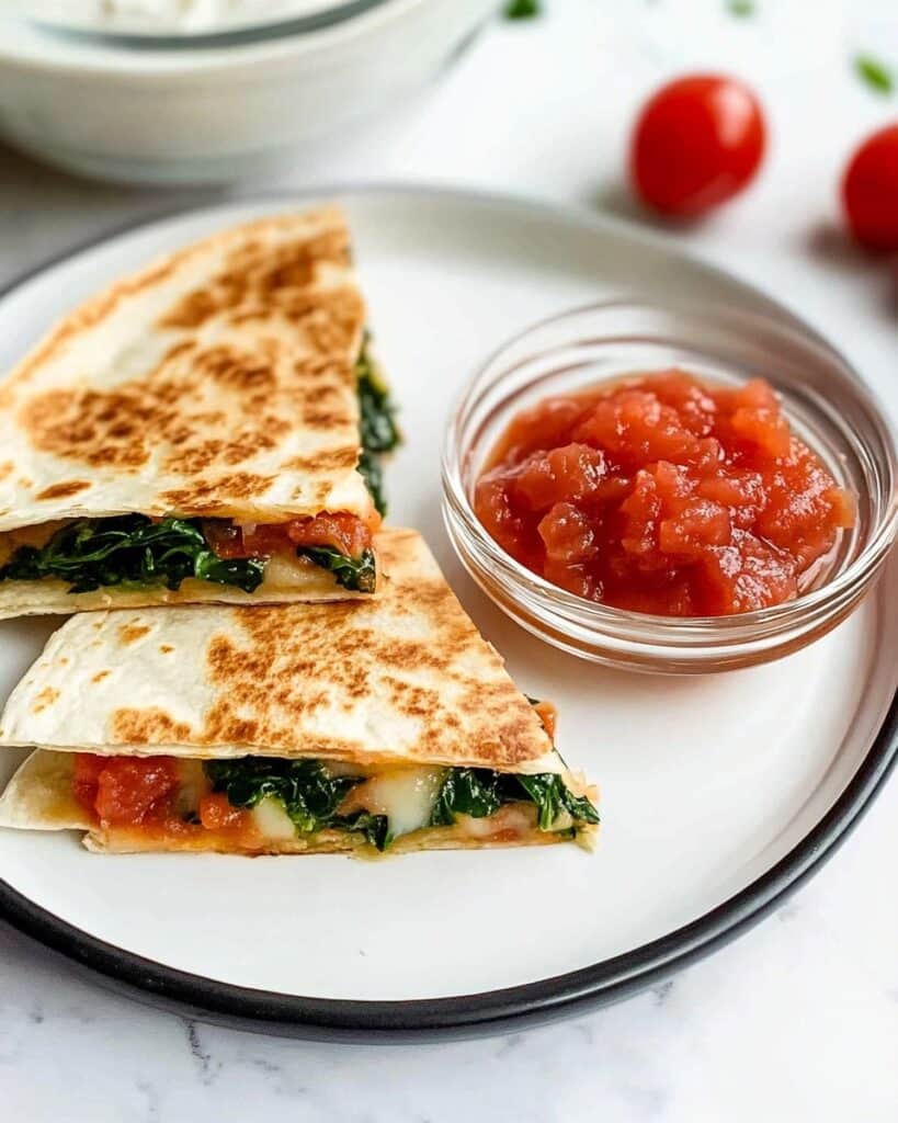Mediterranean Spinach and Feta Quesadilla Recipe