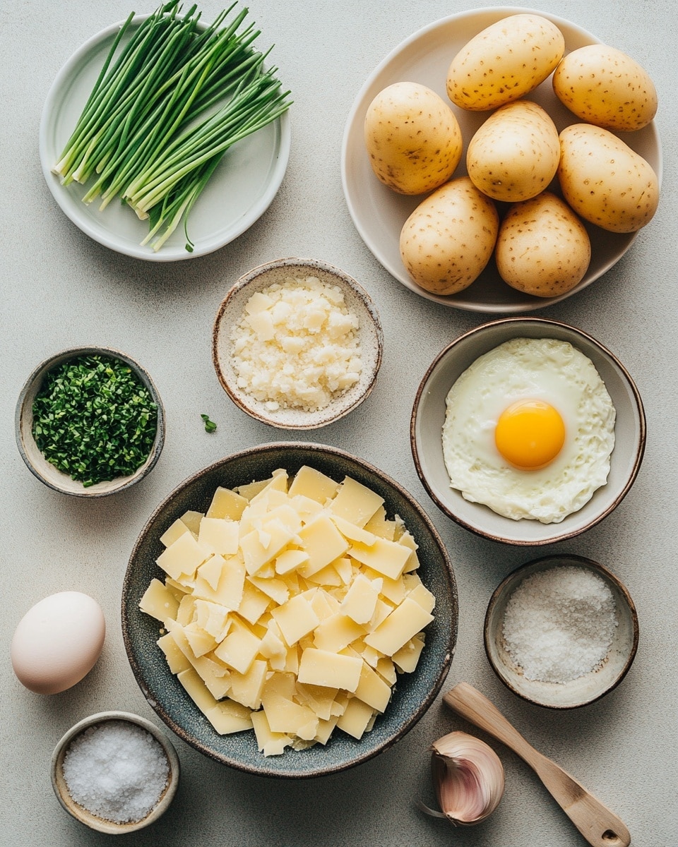 A dark brown baking tray holds twelve small, round potato swirls that look like roses. Each swirl has several layers of golden-yellow baked mashed potatoes with light browning on the edges, giving a soft and slightly crispy texture. Small green thyme sprigs are placed on top of each potato swirl and scattered around the tray. The tray sits on a white marbled surface with some blurred green plants in the background. Photo taken with an iphone --ar 4:5 --v 7