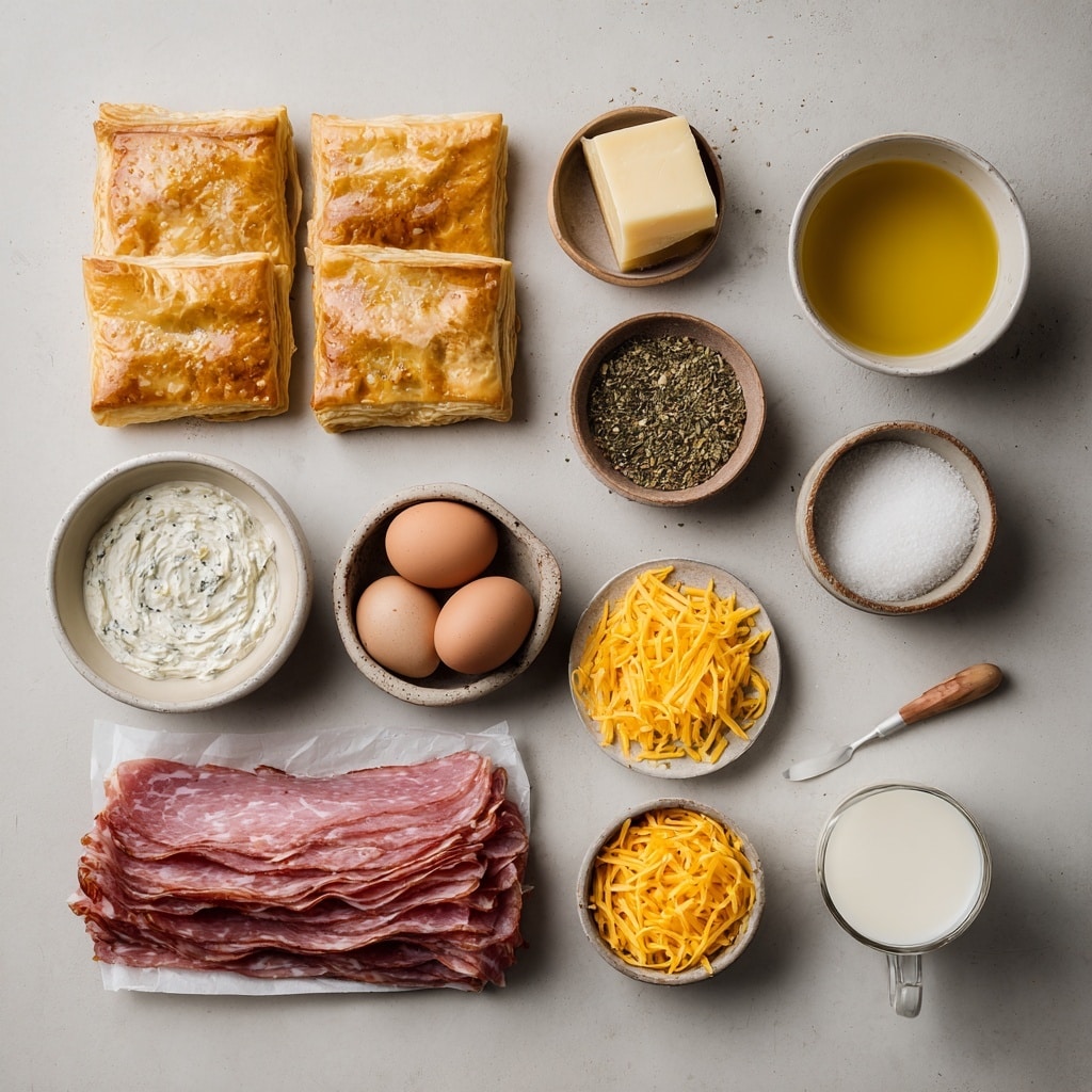 Savoury Puff Pastry Christmas Tree with Ham and Cheese Recipe - Recipe Image