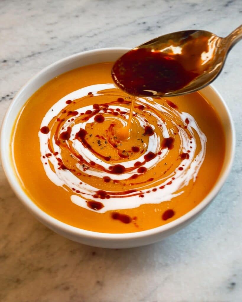Creamy Roasted Butternut Squash Soup with Coconut Milk and Spiced Vegetables Recipe