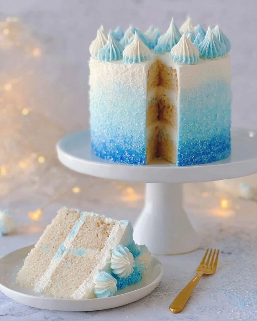 Winter Wonderland White Chocolate Cake with Buttercream and Ganache Recipe