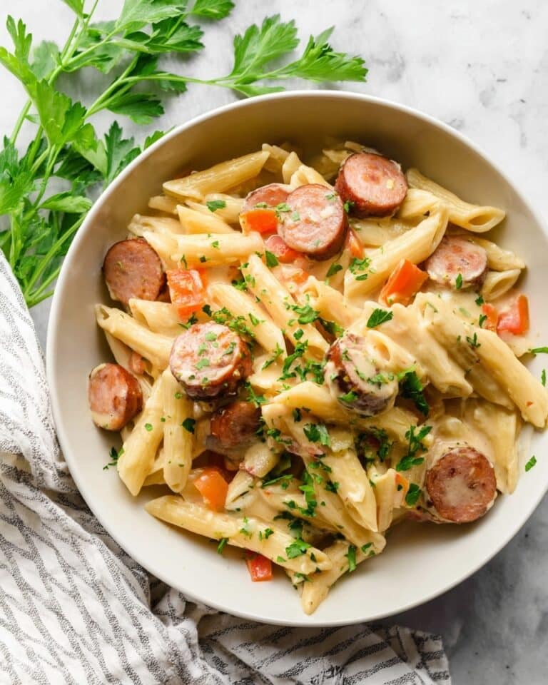 Cajun Sausage Alfredo Pasta Recipe