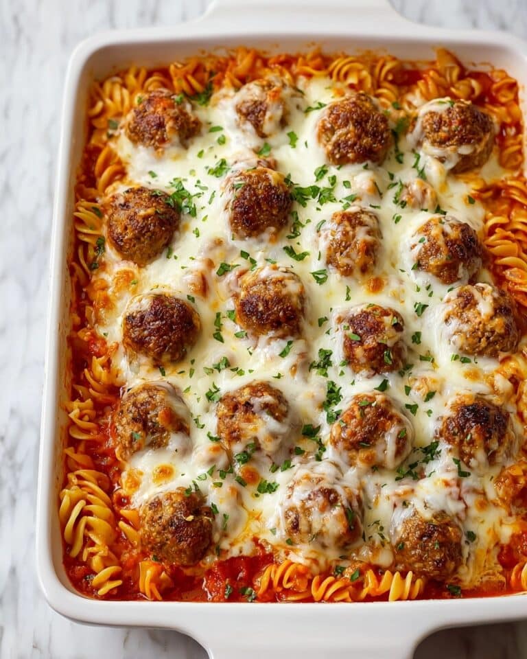 One Pot Dump and Bake Meatball Pasta Recipe