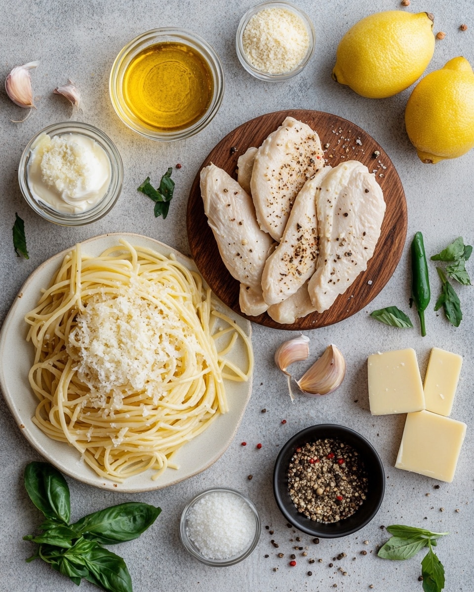 A white bowl filled with creamy pasta layered at the bottom, featuring light beige noodles coated in a smooth, rich sauce, topped with several pieces of golden-brown grilled chicken showing charred spots and moist texture, scattered with bright green chopped herbs for garnish, all set on a white marbled surface. photo taken with an iphone --ar 4:5 --v 7