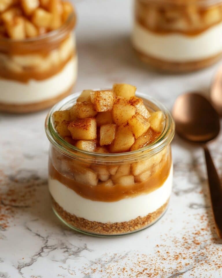 Mason Jar Apple Pie with Cream Cheese Layer and Caramel Topping Recipe