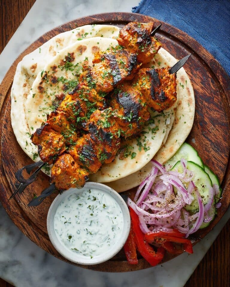 Indian Tandoori Chicken Tikka Kebab Skewers Recipe
