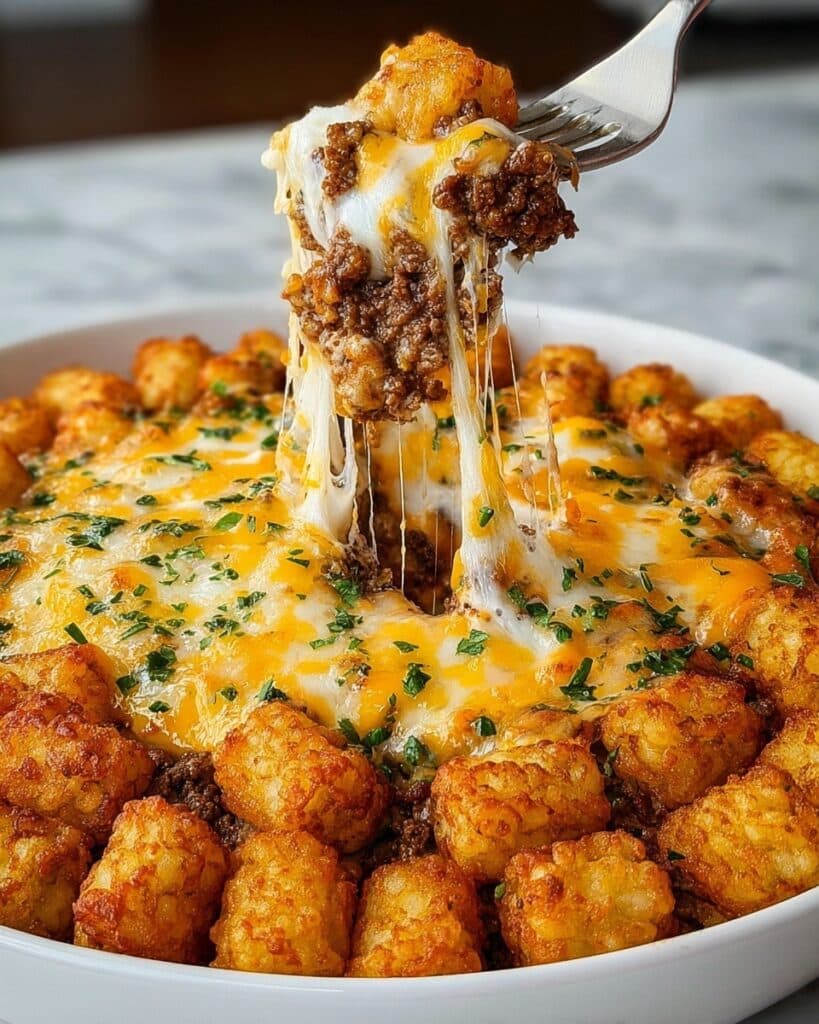 Creamy Ground Beef Tater Tot Casserole Recipe