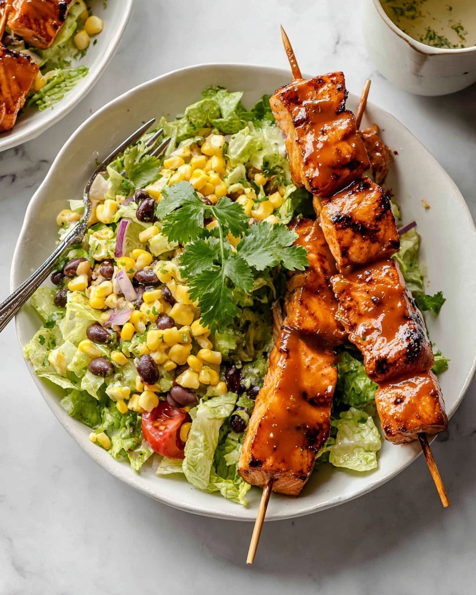 BBQ Chicken Skewer Salad with Herby Ranch Dressing Recipe - Recipe Image