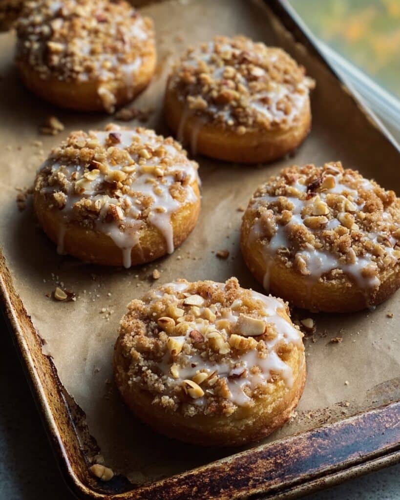 Apple Cheesecake Buns with Crumble Topping and Sweet Glaze Recipe