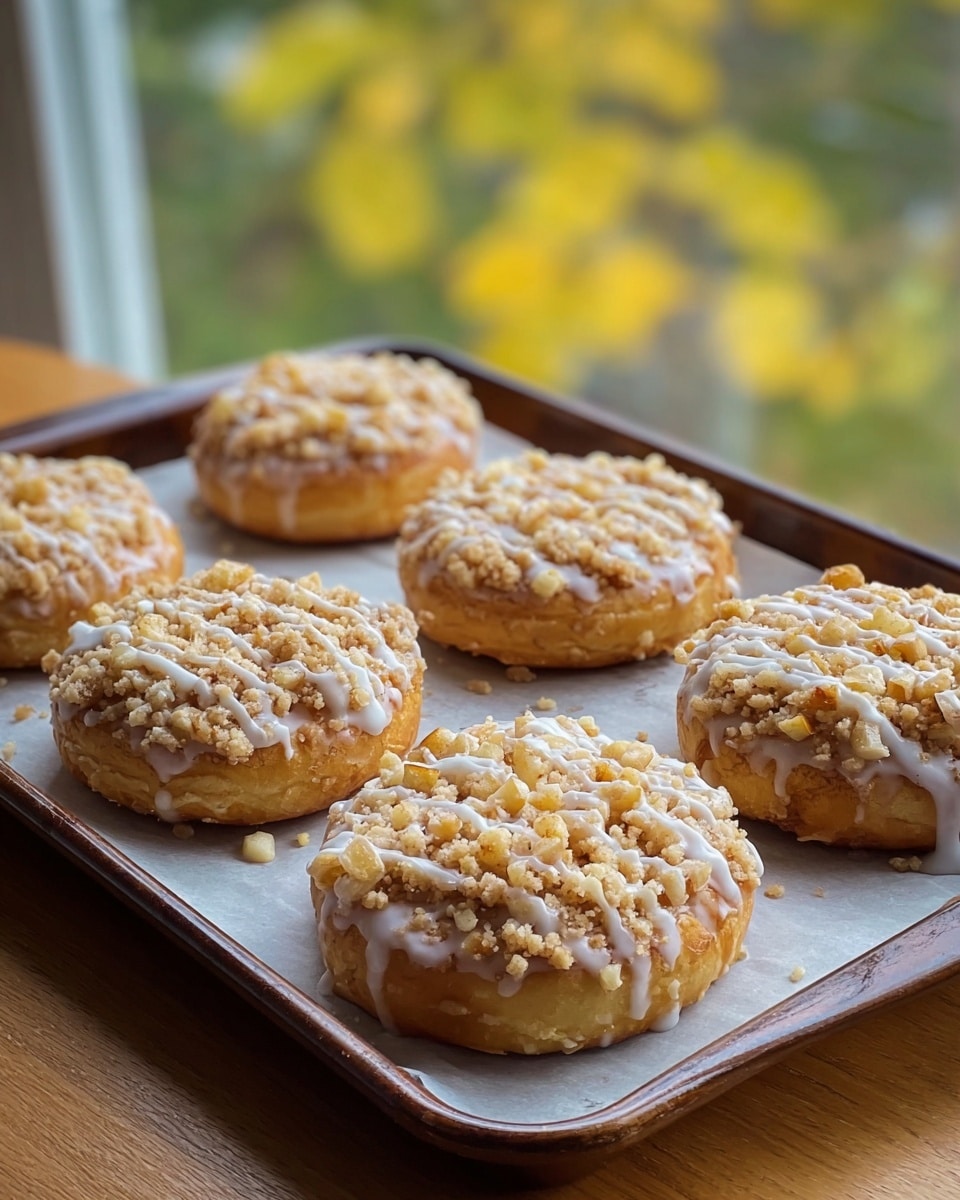 Apple Cheesecake Buns with Crumble Topping and Sweet Glaze Recipe - Recipe Image