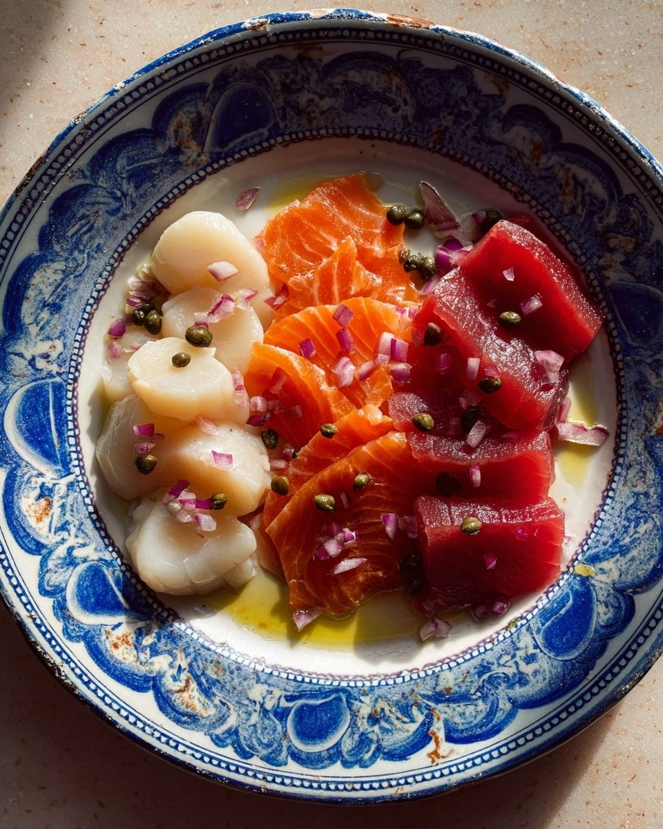 Sicilian Sashimi with Tuna, Salmon, and Capers Recipe - Recipe Image
