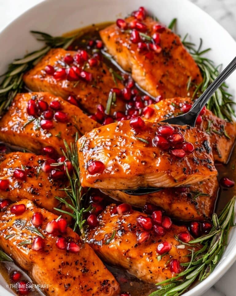 Christmas Salmon with Pomegranate Molasses and Maple Syrup Recipe