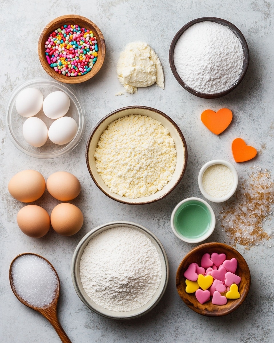 A white plate holds about twelve round, cracked green cookies layered in a slightly overlapping circle. Each cookie has a light dusting of white powder, giving a textured look. In the center of every cookie is a small, bright red heart shape that is smooth and shiny, standing out strongly against the green surface. The plate is set on a white marbled table. photo taken with an iphone --ar 4:5 --v 7