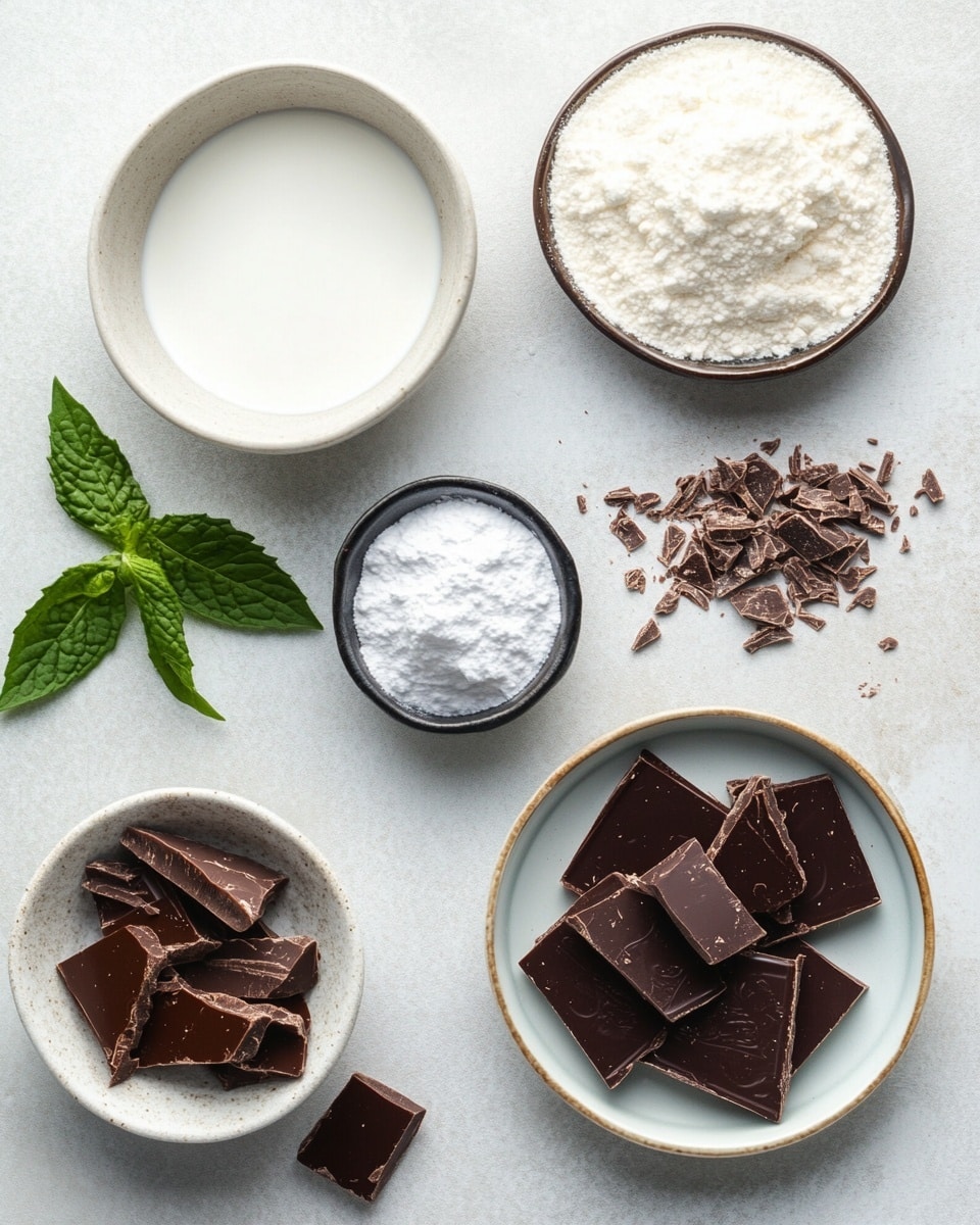 A white bowl filled with round chocolate-covered candies stacked on top of each other, each candy has a smooth, shiny dark brown chocolate outer layer. Two of the candies rest on top, one whole and one cut in half, revealing a thick, solid white cream center inside the chocolate shell. Around the bowl, silver wrappers with blue labels are scattered on a white marbled surface, and a white bowl filled with more wrapped candies is visible in the background. The scene is bright with soft lighting, showing clear details and texture of the chocolates and wrappers, photo taken with an iphone --ar 4:5 --v 7