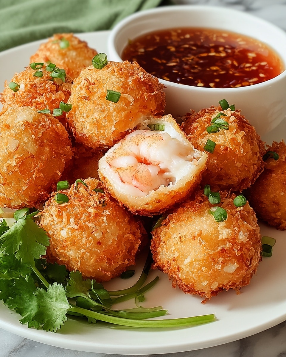 Crispy Shrimp Balls with Garlic, Ginger, and Green Onions Recipe